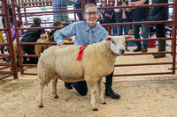 6 Maisie Muir from Windyknowe with Judge Stephen Graham Reserve Champion and First Prize Class 3